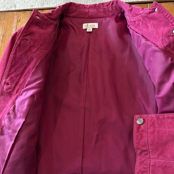 D & Co. Denim & Co. Pink Suede Trucker Jacket Size 2X - Picture 3 of 6